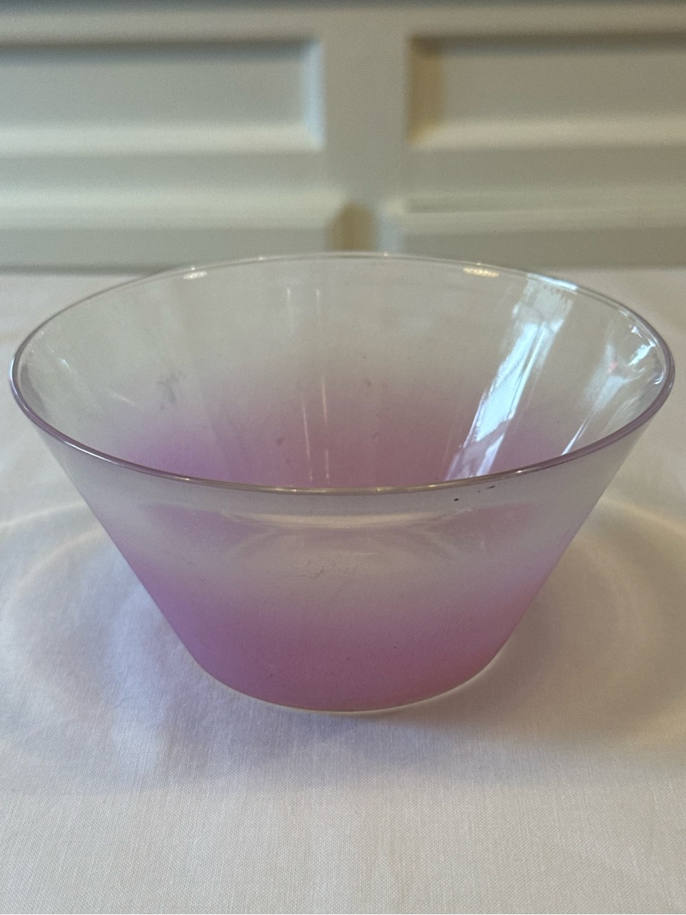 💜 Vintage Blendo Glass Lavender Purple Frosted Ombre Small Bowl MCM HTF